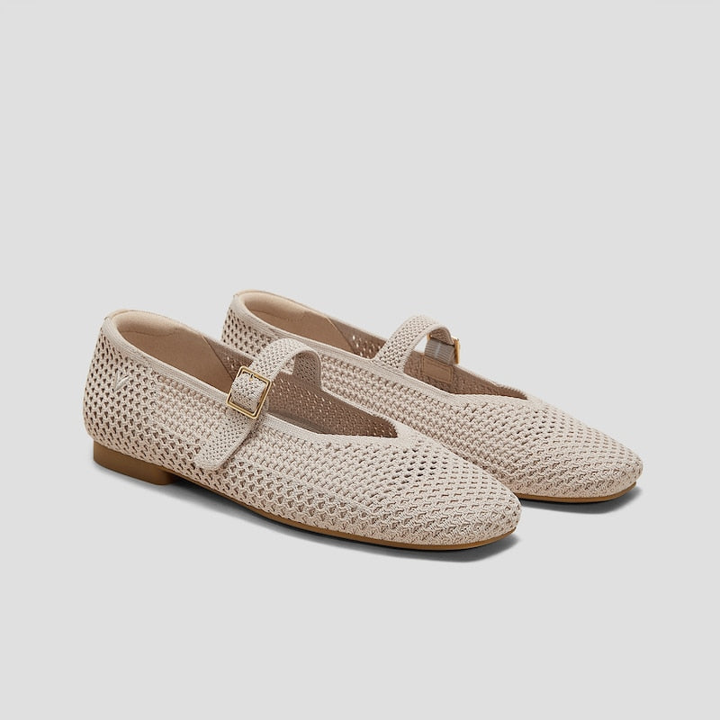 Beige Transparent Ballet Flats