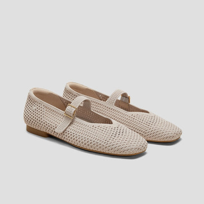 Beige Transparent Ballet Flats