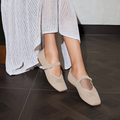 Beige Transparent Ballet Flats