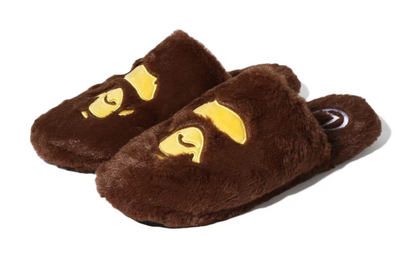 Brown Ape Head Slippers