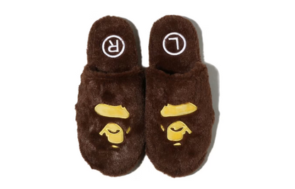 Brown Ape Head Slippers