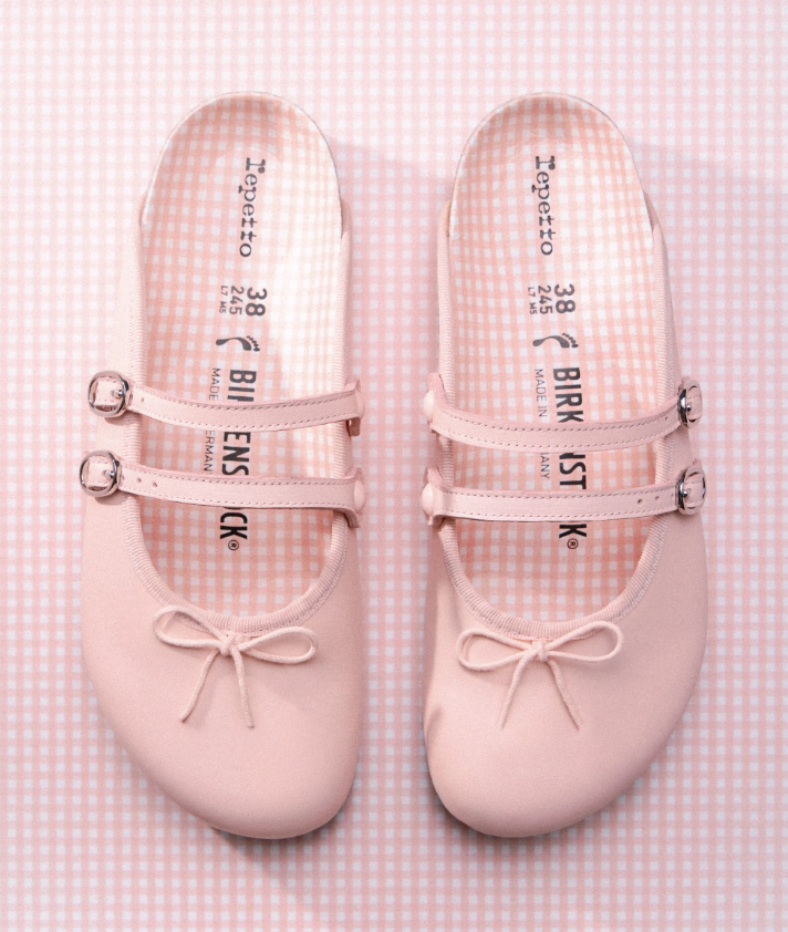 Pink Leather Slip-On Mules
