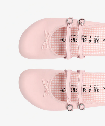 Pink Leather Slip-On Mules