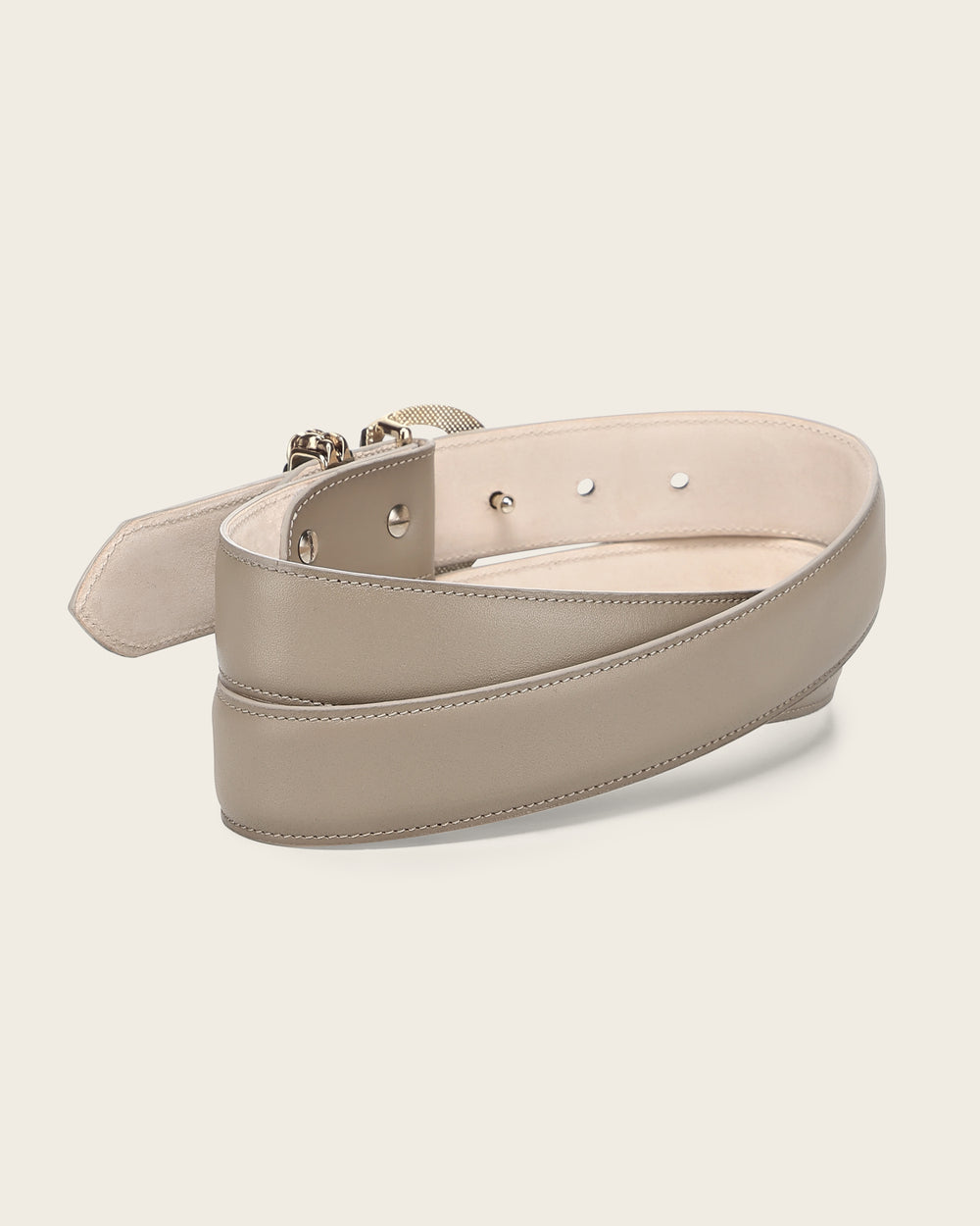 Beige Leather Belt