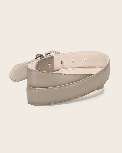 Beige Leather Belt