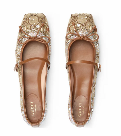 Women's Classic Horsebit Flat Crystals