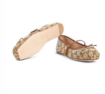 Women's Classic Horsebit Flat Crystals