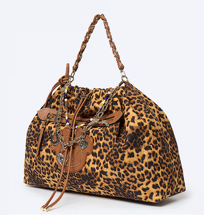Soft Leopard Print Hobo Bag for Women