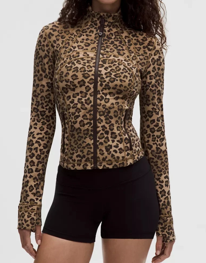 Leopard Print Lightweight Full-Zip Workout Jacket