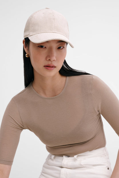 Beige Cotton Cap