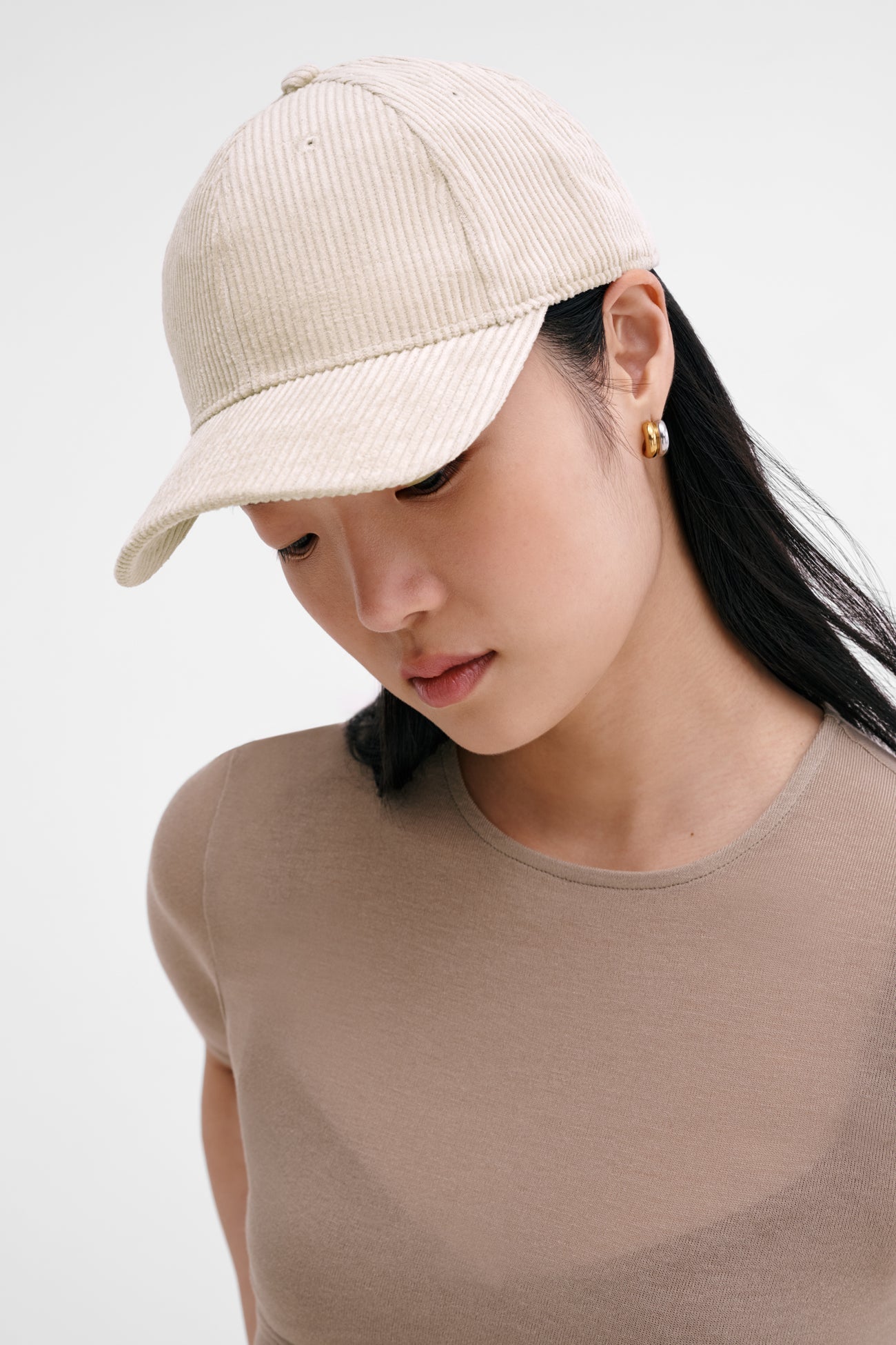 Beige Cotton Cap